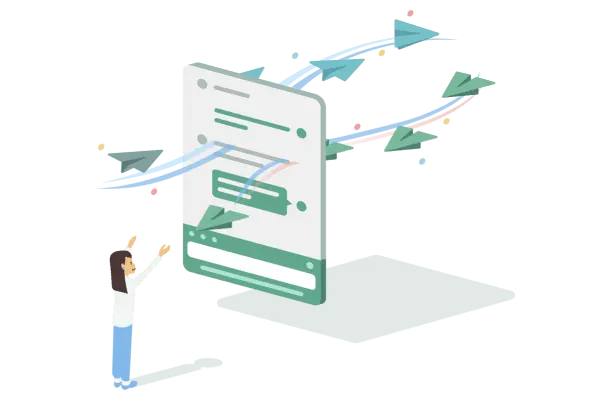 TayoriのAIチャットボットが解決策を提示している画像